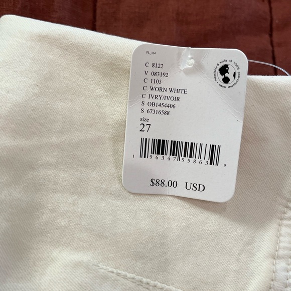 Free People Venice Beach high rise flare worn white, ivory pants - Picture 4 of 9